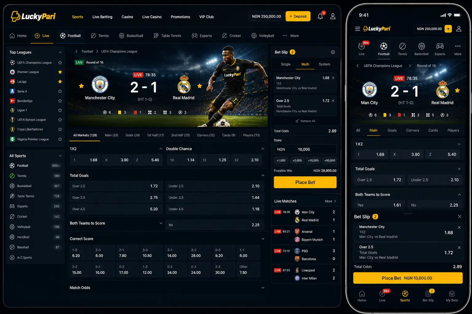 Sports Betting on LuckyPari Nigeria